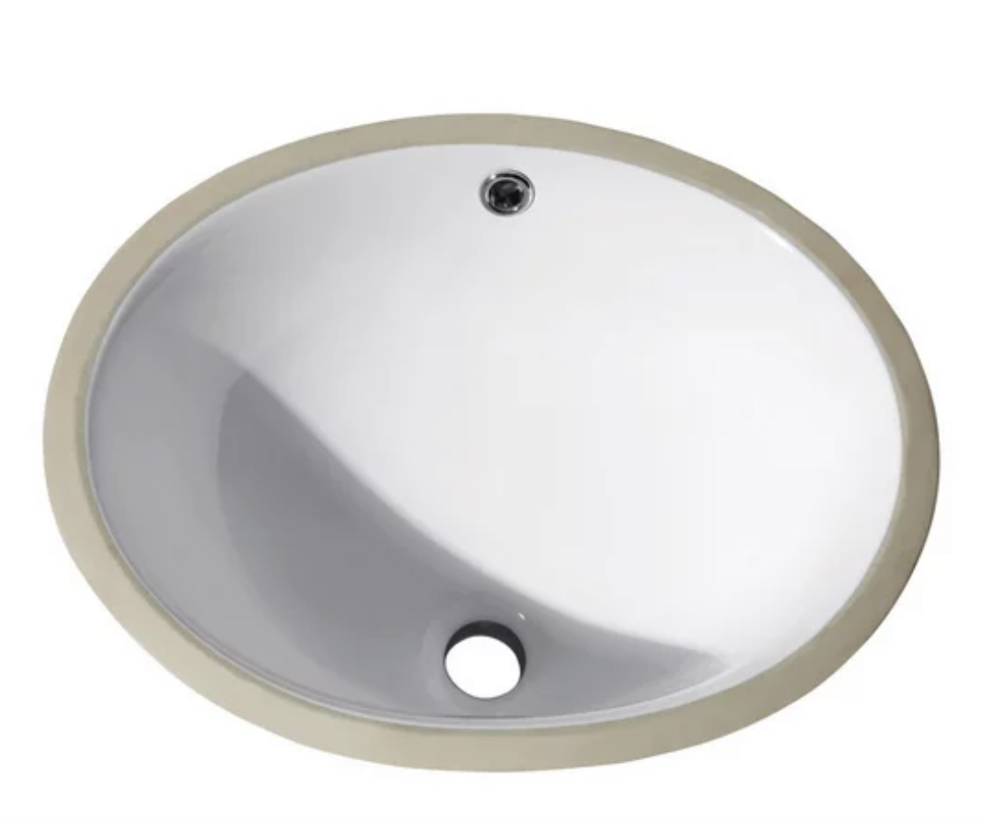 16 x 11 Oval vanity under mount sink 